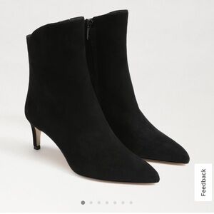Sam Edelman Usha Black Suede Pointy Toe Heeled Bootie